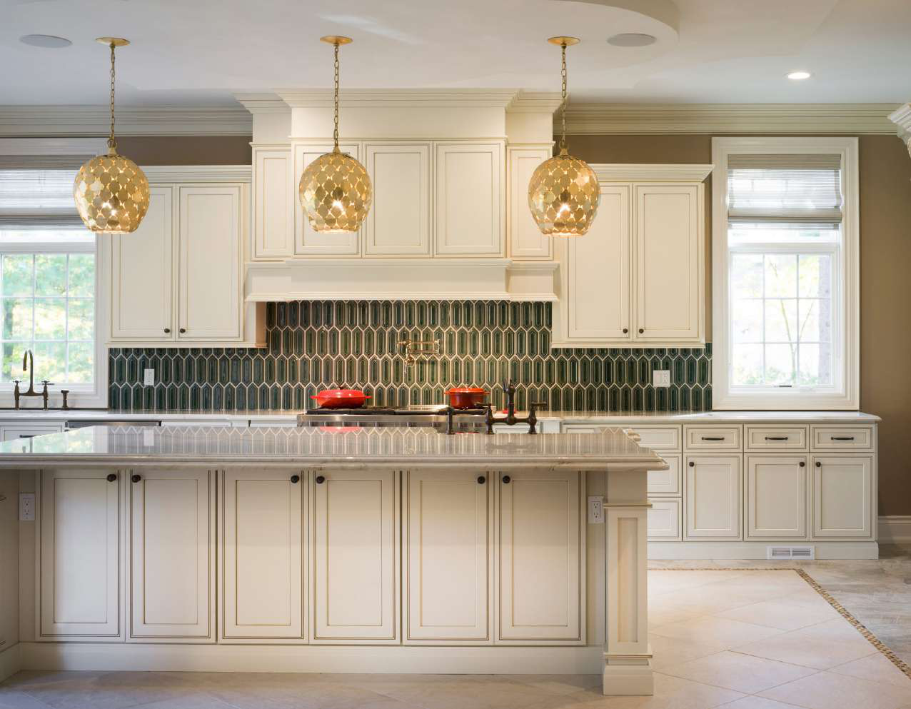 J&K catalog kitchen featuring Pearl Glazed cabinets